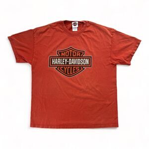 Vintage Harley Davidson T Shirt Mens XL Rossiters Sarasota Florida Orange